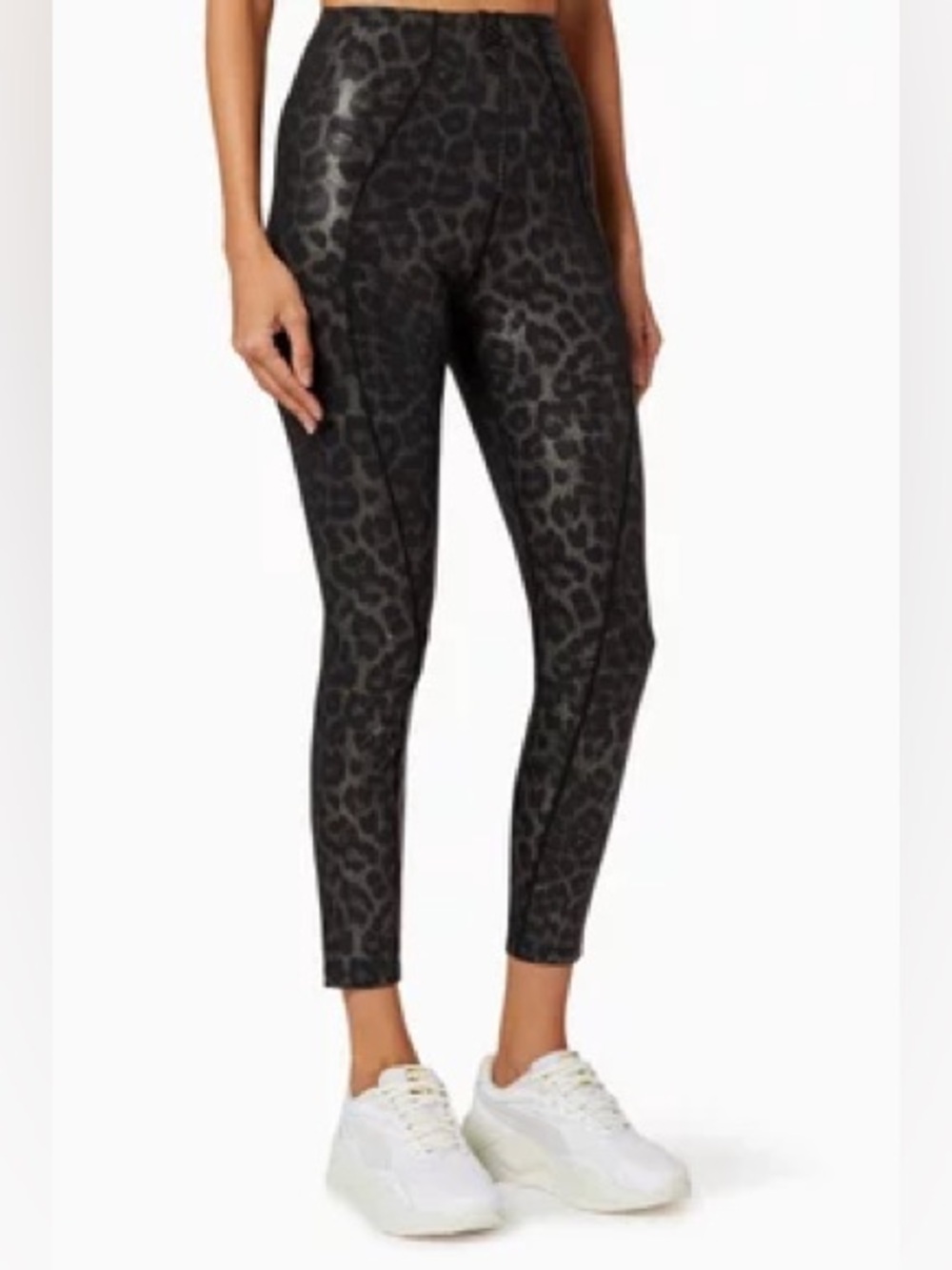 Good American Gray Leopard Metallic Front-Zip Leggings - New! - Size 22